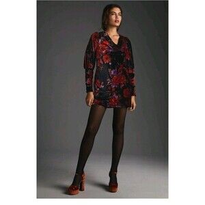 ANTHROPOLOGIE MAEVE sz XS Cowl Neck Velvet Dress